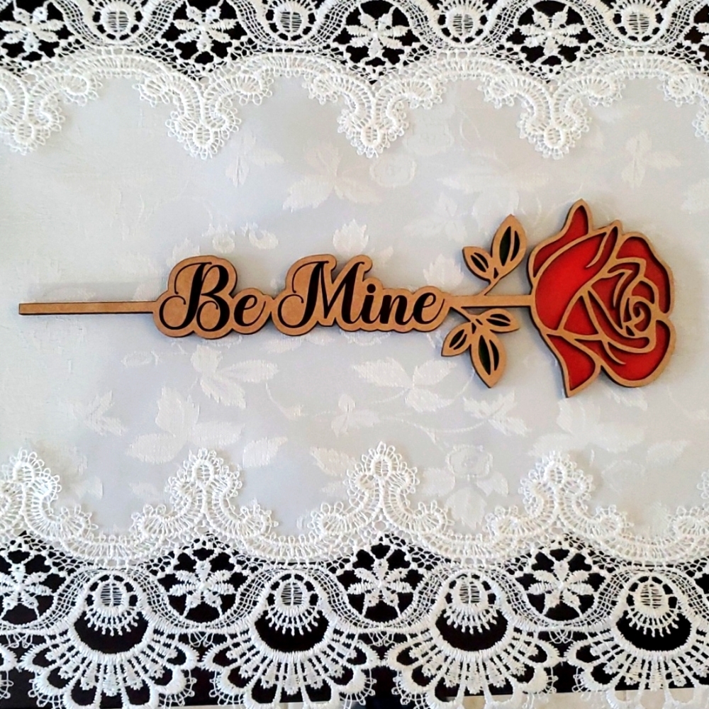 Handmade Wooden Rose - Be Mine